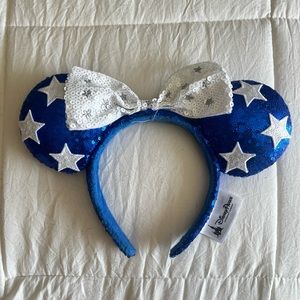 Blue and White Stars Minnie Ears